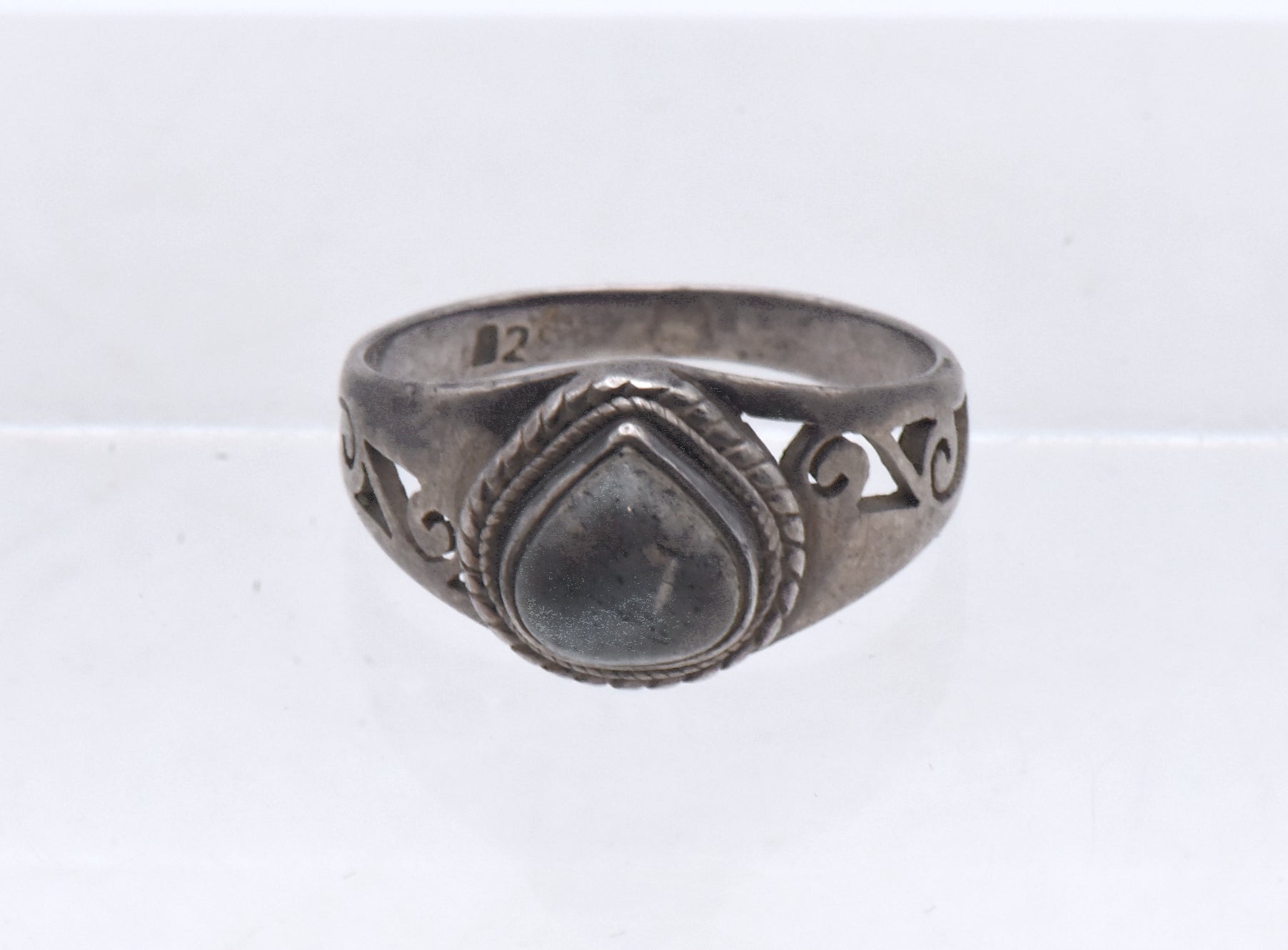 Vintage Handmade Labradorite Sterling Silver Ring - Size 7.25