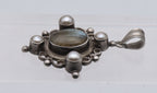 Vintage Sterling Silver Labradorite and Pearl Pendant