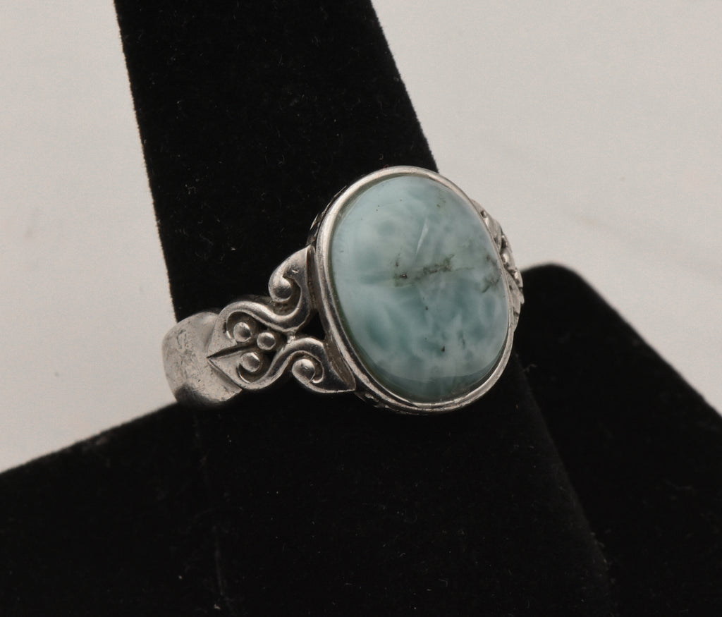 Vintage Larimar Sterling Silver Ring - Size 9