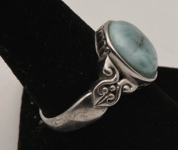 Vintage Larimar Sterling Silver Ring - Size 9