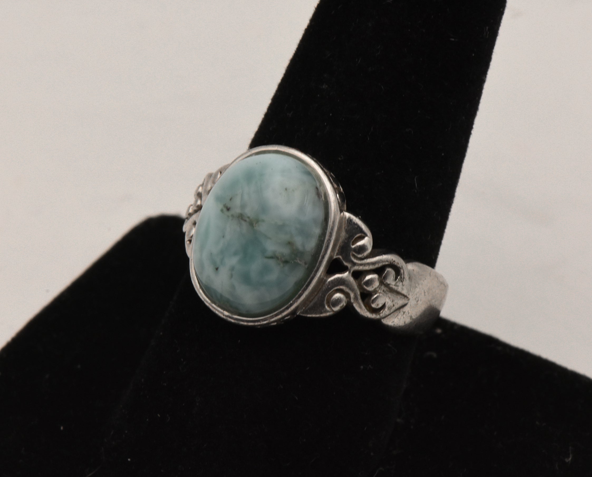 Vintage Larimar Sterling Silver Ring - Size 9