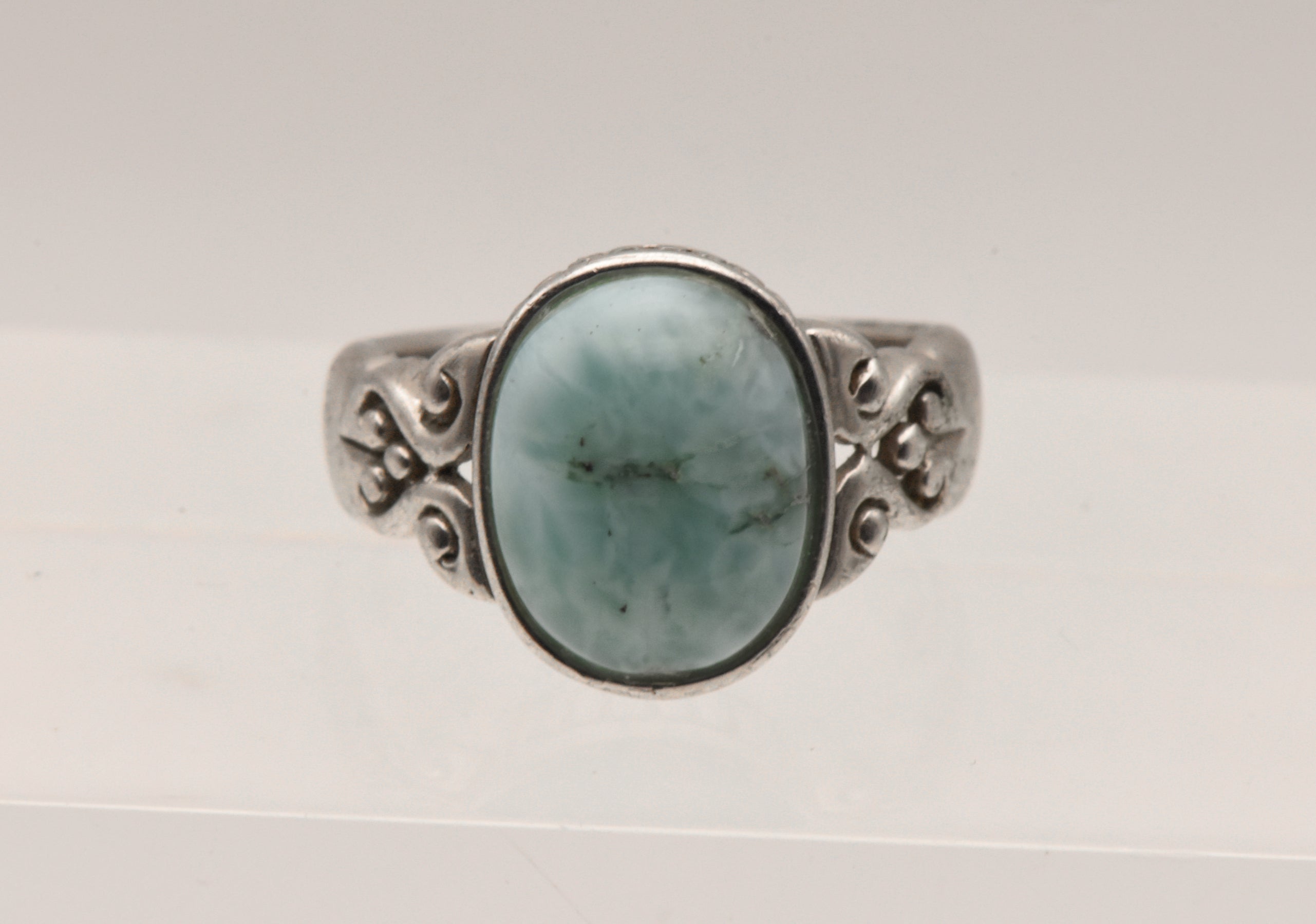 Vintage Larimar Sterling Silver Ring - Size 9
