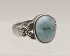 Vintage Larimar Sterling Silver Ring - Size 9