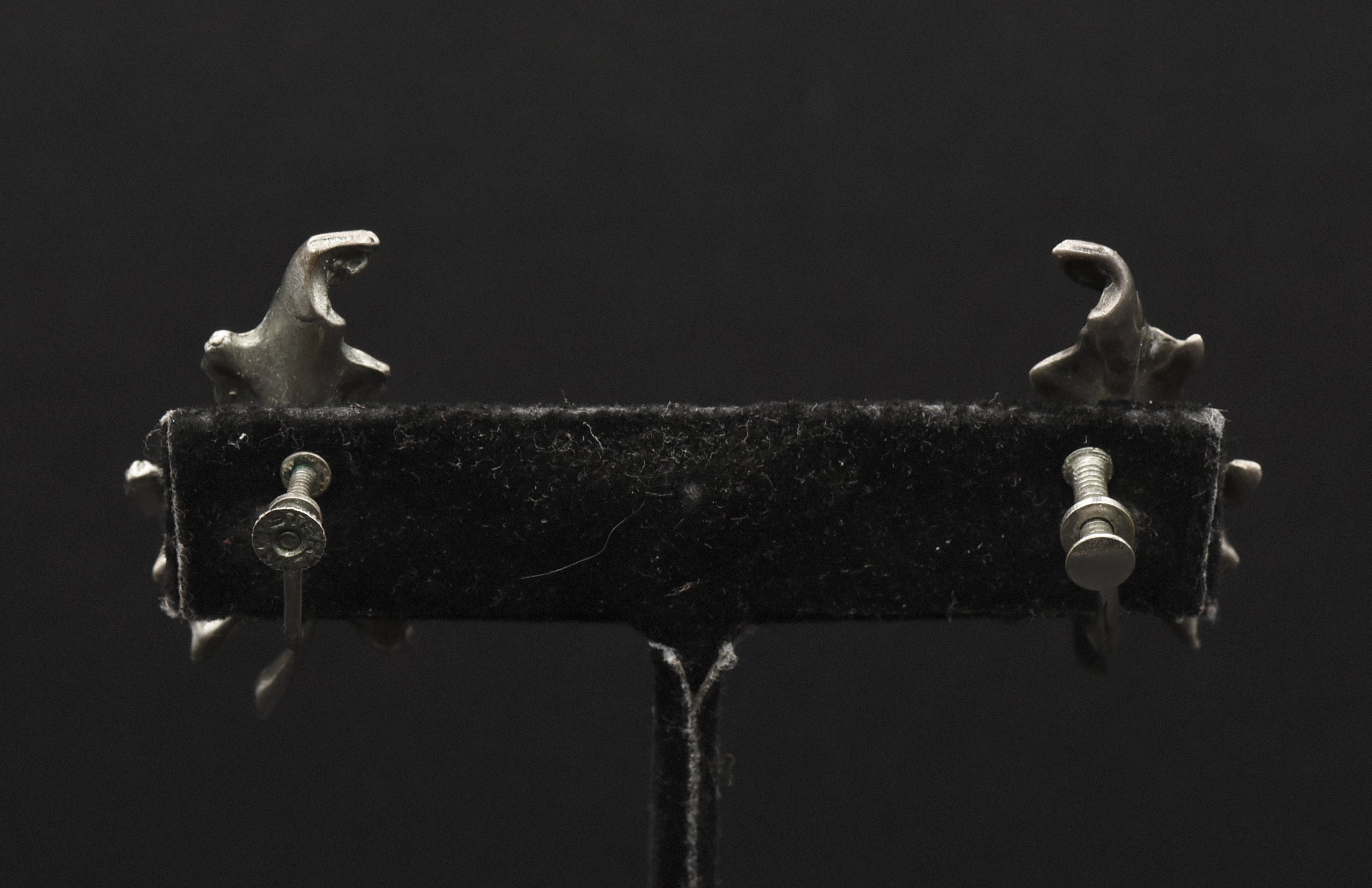 Vintage Sterling Silver Leaf Screw Back Earrings