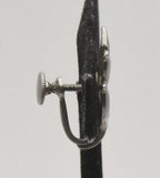 UNMATCHED Silver Tone Metal Leaves Screw Back Earring