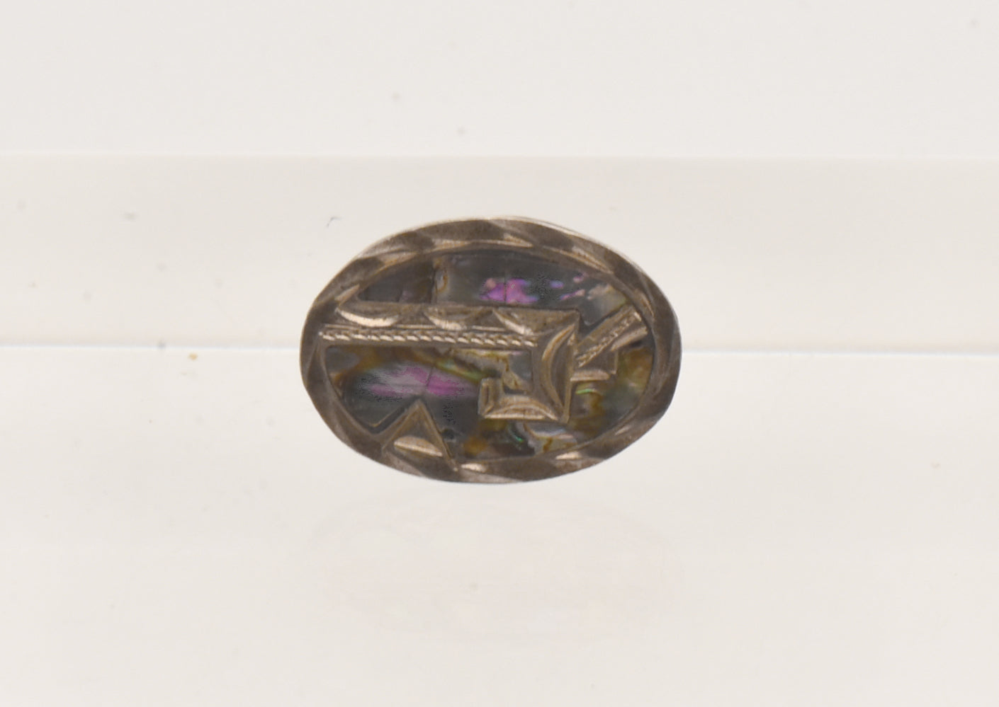 UNMATCHED Vintage Handmade Sterling Silver and Abalone Shell Cufflink