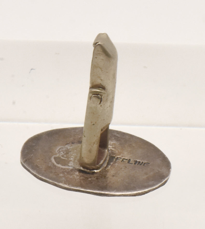 UNMATCHED Vintage Handmade Sterling Silver and Abalone Shell Cufflink