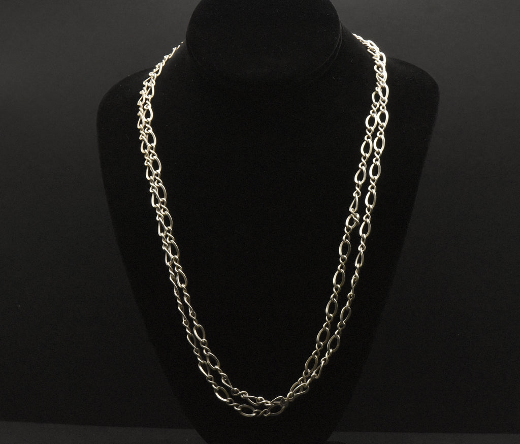 Vintage Sterling Silver Four Foot Long Chain Necklace
