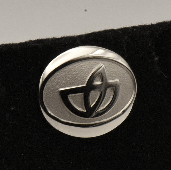 Sterling Silver Abstract Lotus Symbol Lapel Pin