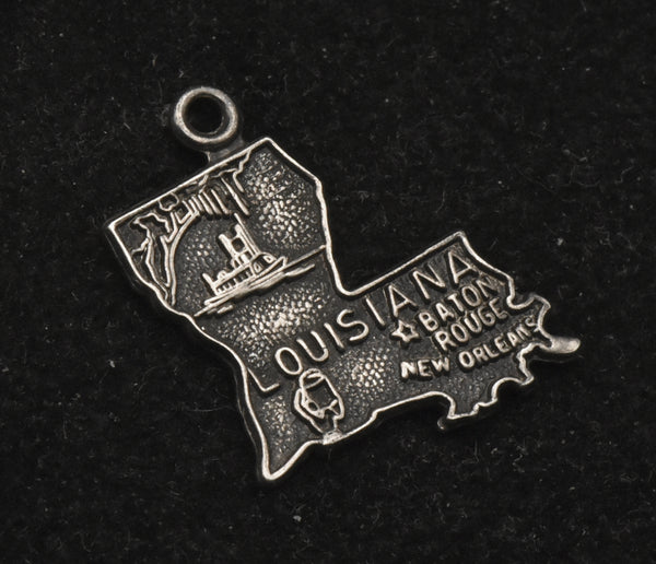 Vintage Sterling Silver Louisiana Charm