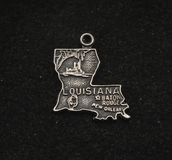 Vintage Sterling Silver Louisiana Charm