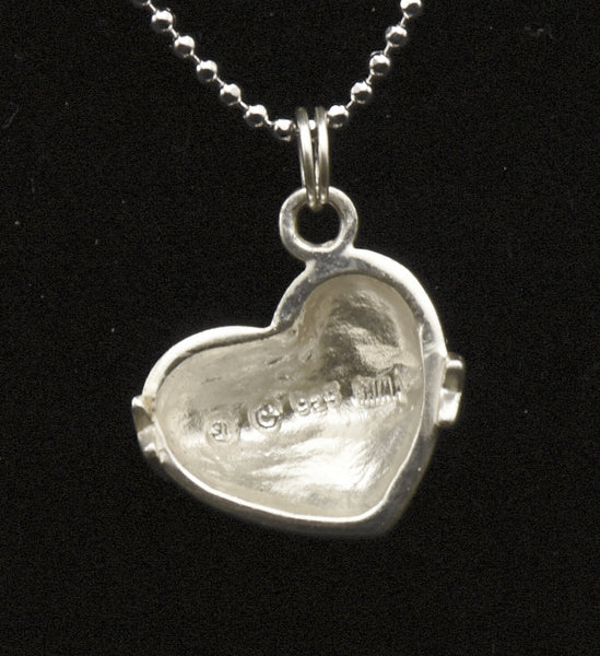 Vintage Sterling Silver and Marcasite Heart Pendant on Stainless Steel Chain Necklace - 16"