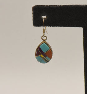 UNMATCHED Vintage Teardrop Inlaid Dangle Earrings