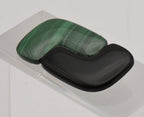 Vintage Carved Malachite and Black Onyx Brooch