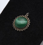 Vintage Malachite Filigree Pendant