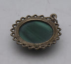 Vintage Malachite Filigree Pendant
