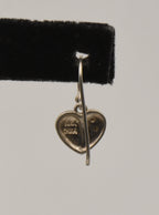 UNMATCHED Vintage Sterling Silver Gold and Black Tone Dangle Heart Earring