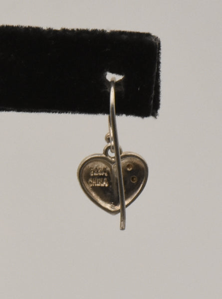 UNMATCHED Vintage Sterling Silver Gold and Black Tone Dangle Heart Earring