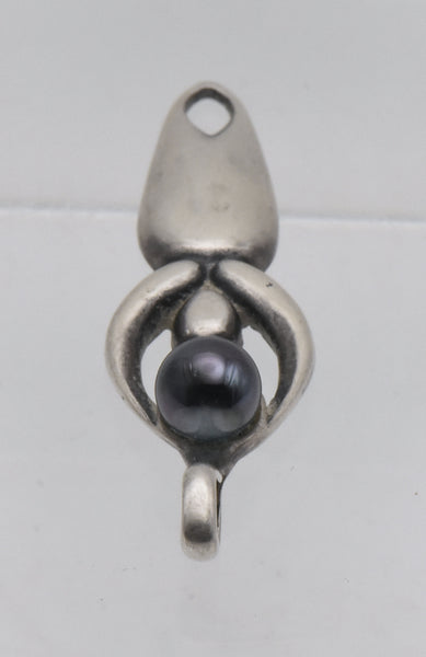 Sterling Silver FIgural Pendant with Glass Orb