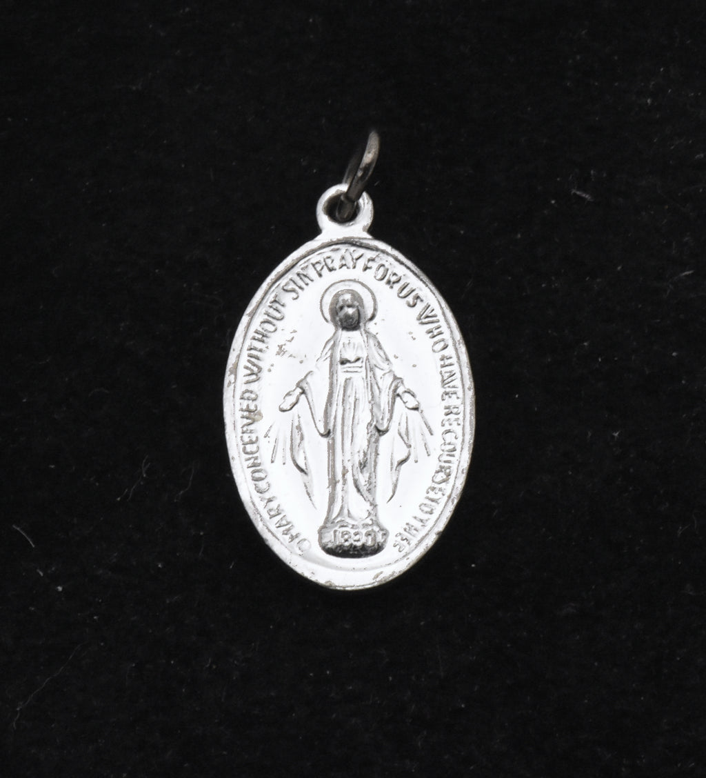 Vintage Italian Mother Mary with Marian Cross Charm
