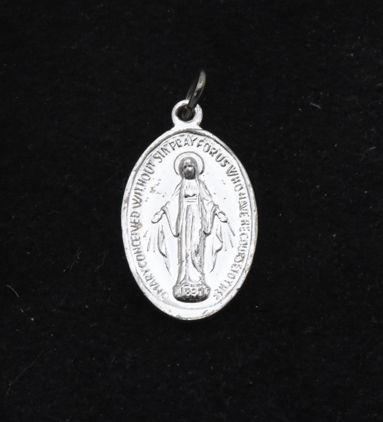 Vintage Italian Mother Mary with Marian Cross Charm