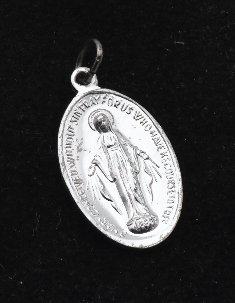 Vintage Italian Mother Mary with Marian Cross Charm