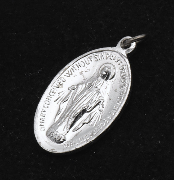 Vintage Italian Mother Mary with Marian Cross Charm
