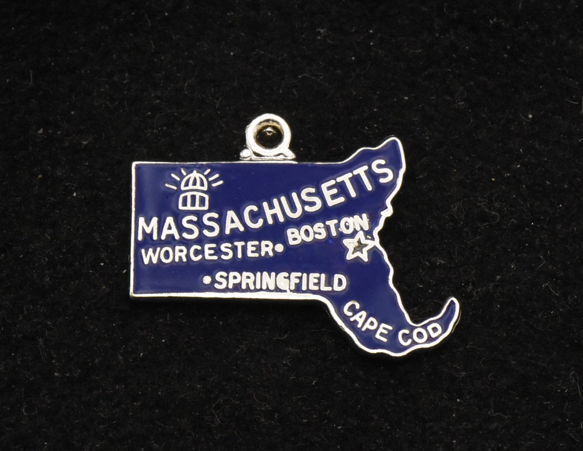 Danecraft - Vintage Sterling Silver and Enamel Massachusetts Charm