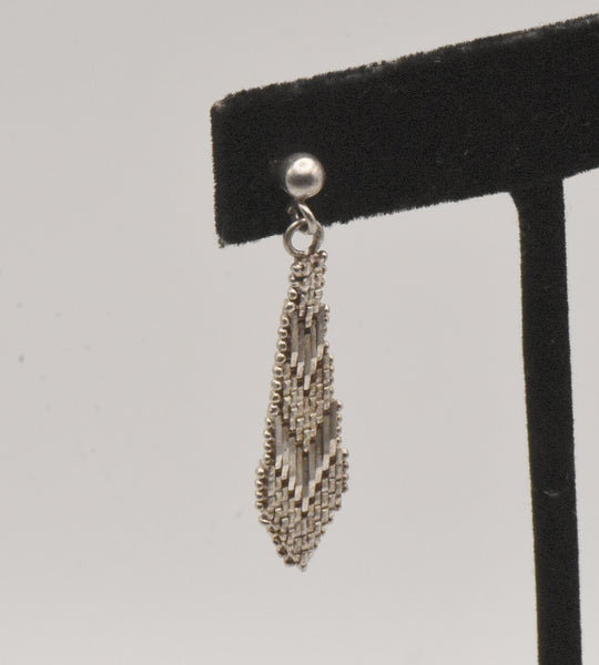 UNMATCHED Vintage Silver Tone Metal Mesh Earring