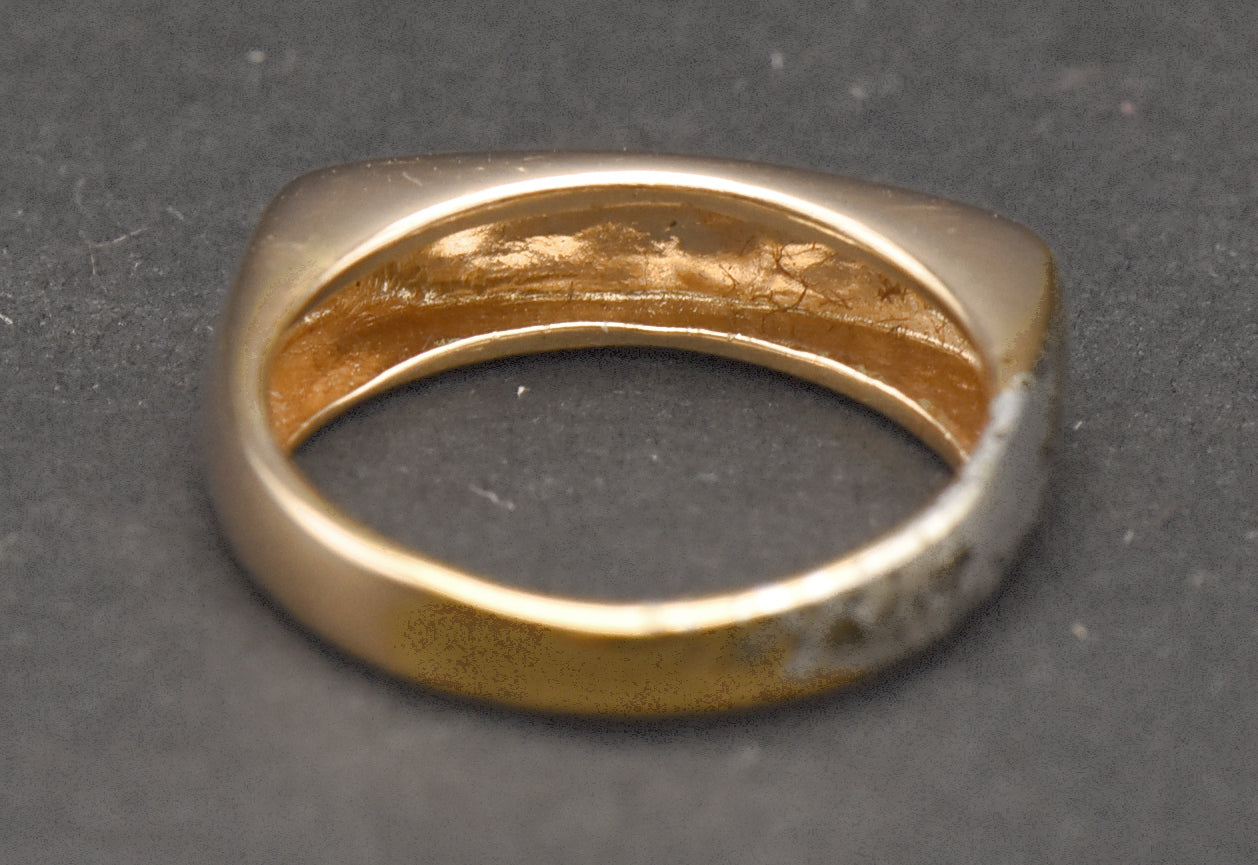 Milor - Vintage Gold Plated Sterling Silver Italian Ring - Size 4.75 DAMAGE