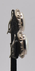 Carol Felley - Vintage Sterling Silver Mother of Pearl Clip On Earrings