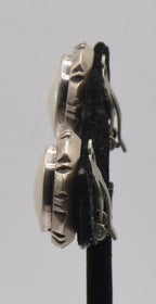 Carol Felley - Vintage Sterling Silver Mother of Pearl Clip On Earrings