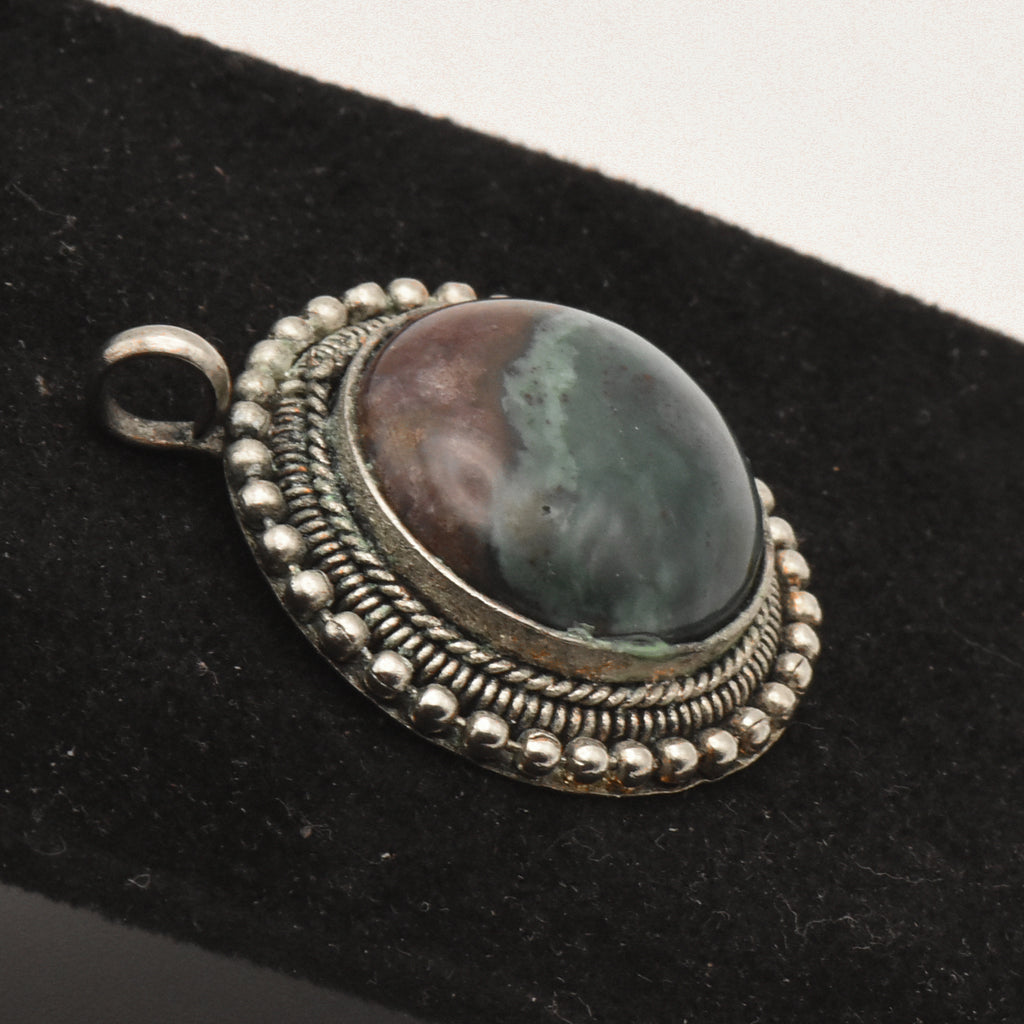 Vinage Ocean Jasper Cabochon Pendant