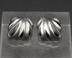 Vintage Handmade 950 Silver Black Onyx Clip On Earrings