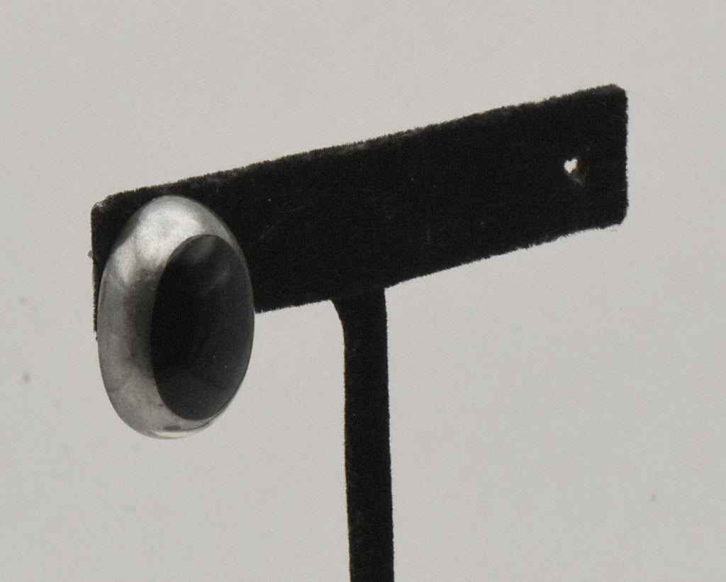 UNMARKED Vintage Mexican Sterling Silver Black Onyx Stud Earring