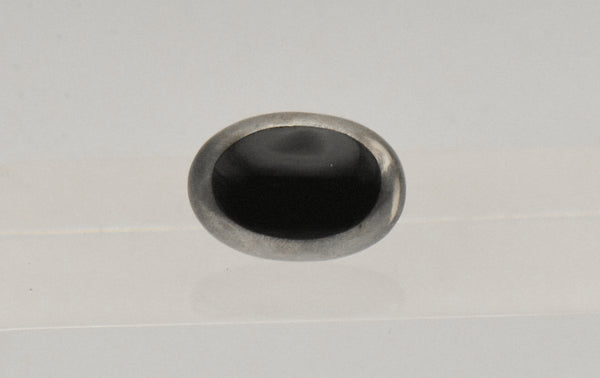 UNMARKED Vintage Mexican Sterling Silver Black Onyx Stud Earring