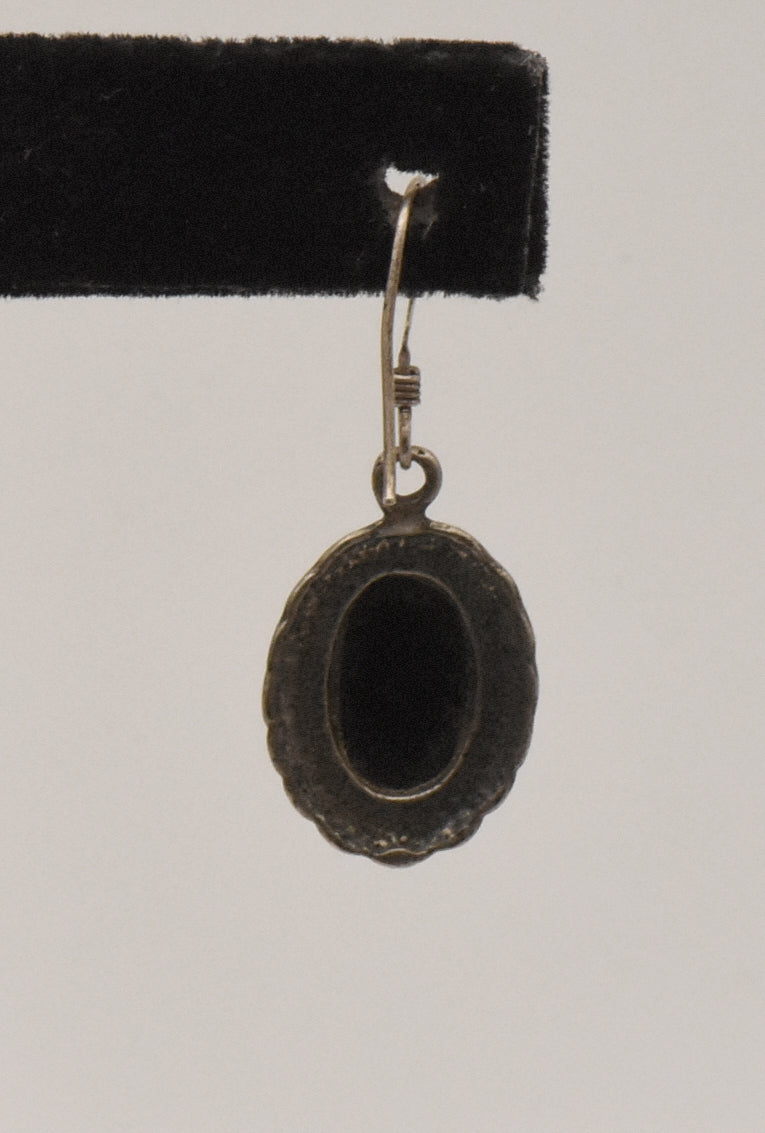 UNMATCHED Vintage Sterling Silver Black Onyx Dangle Earring