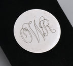 Wells - Vintage Sterling Silver Engraved Monogram Brooch