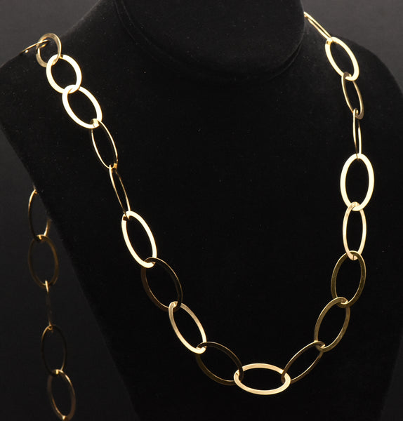 Vintage Gold Tone Sterling Silver Long Chain Necklace - 36.5"