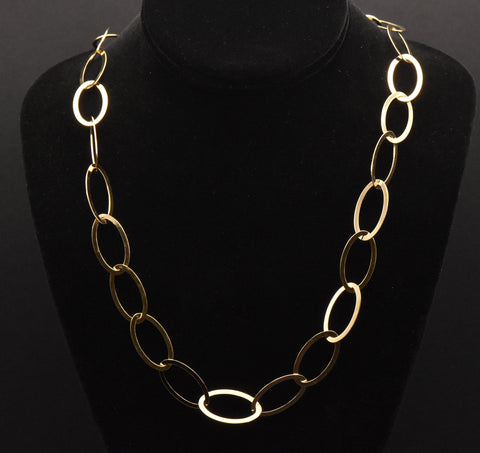 Vintage Gold Tone Sterling Silver Long Chain Necklace - 36.5"