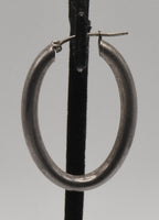 UNMATCHED Vintage Italian Sterling Silver Elongated Hoop Earring