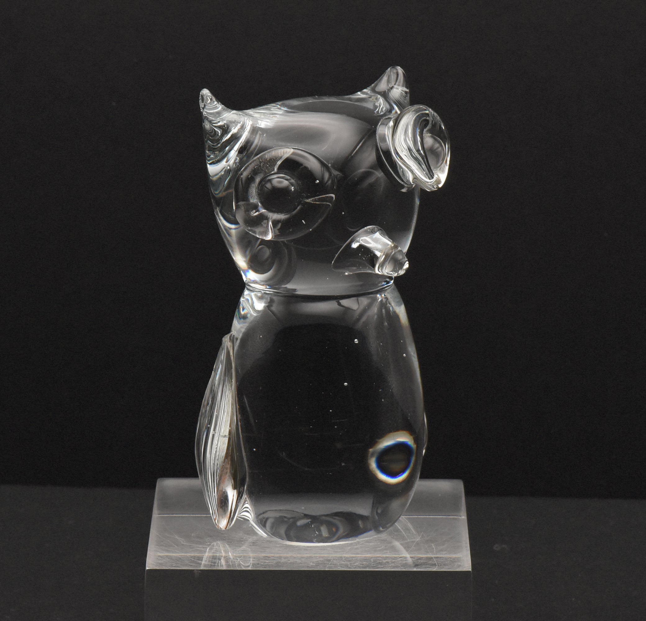 Vintage Handcrafted Charming Glass Owl Figurine