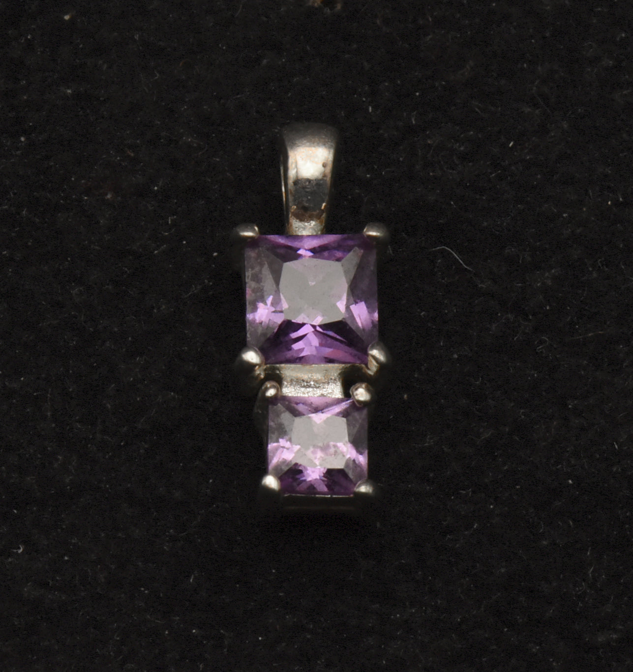 Vintage Purple Cubic Zirconia Sterling Silver Pendant