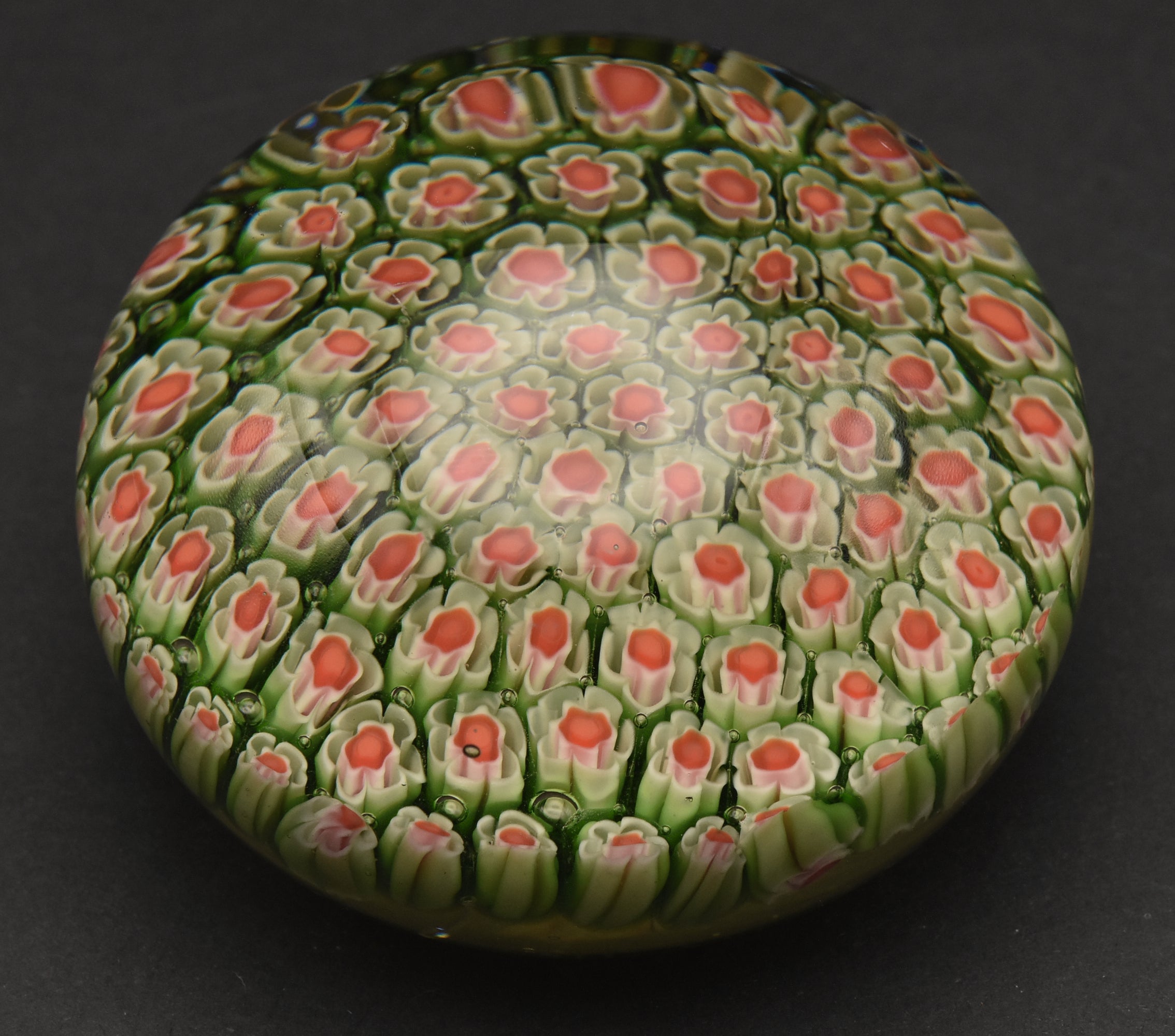 Vintage Silvestri Green Millefiori Paperweight