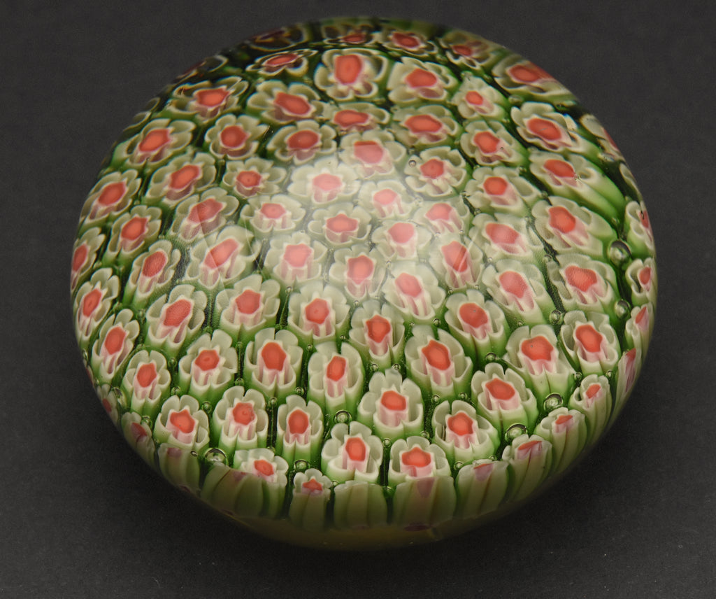 Vintage Silvestri Green Millefiori Paperweight