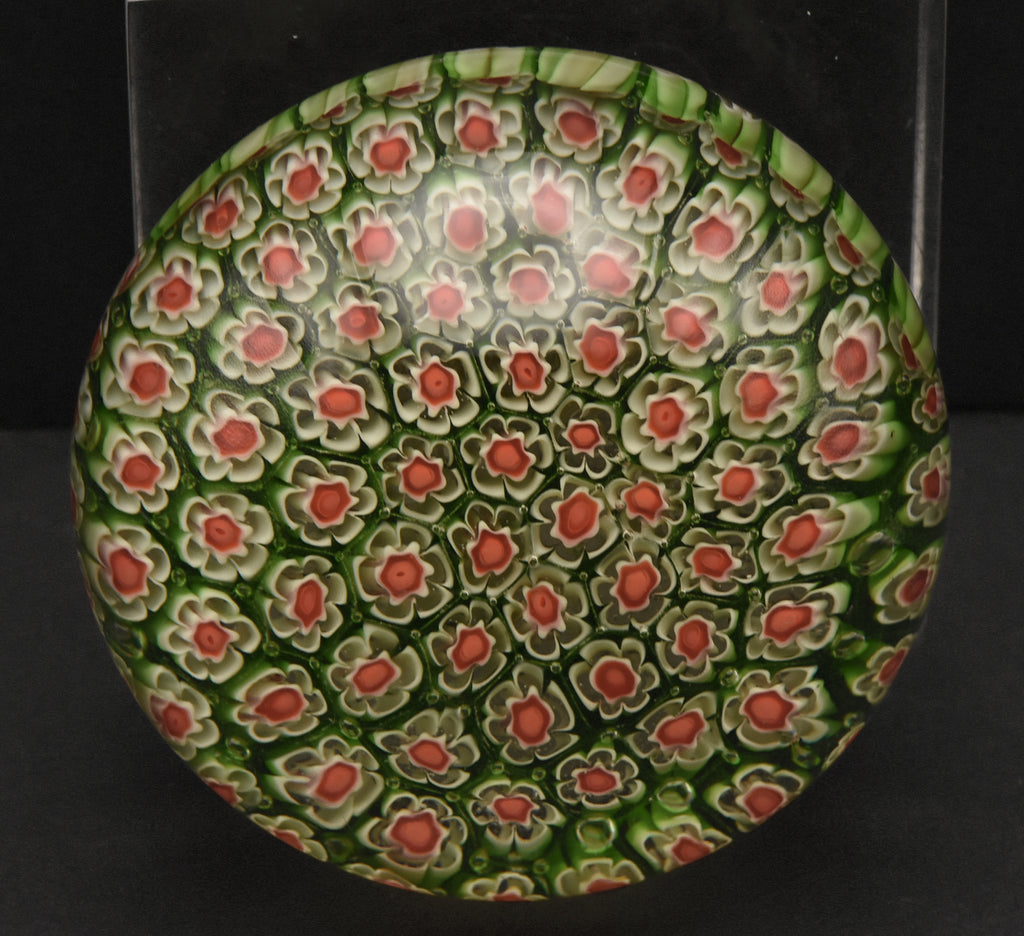 Vintage Silvestri Green Millefiori Paperweight