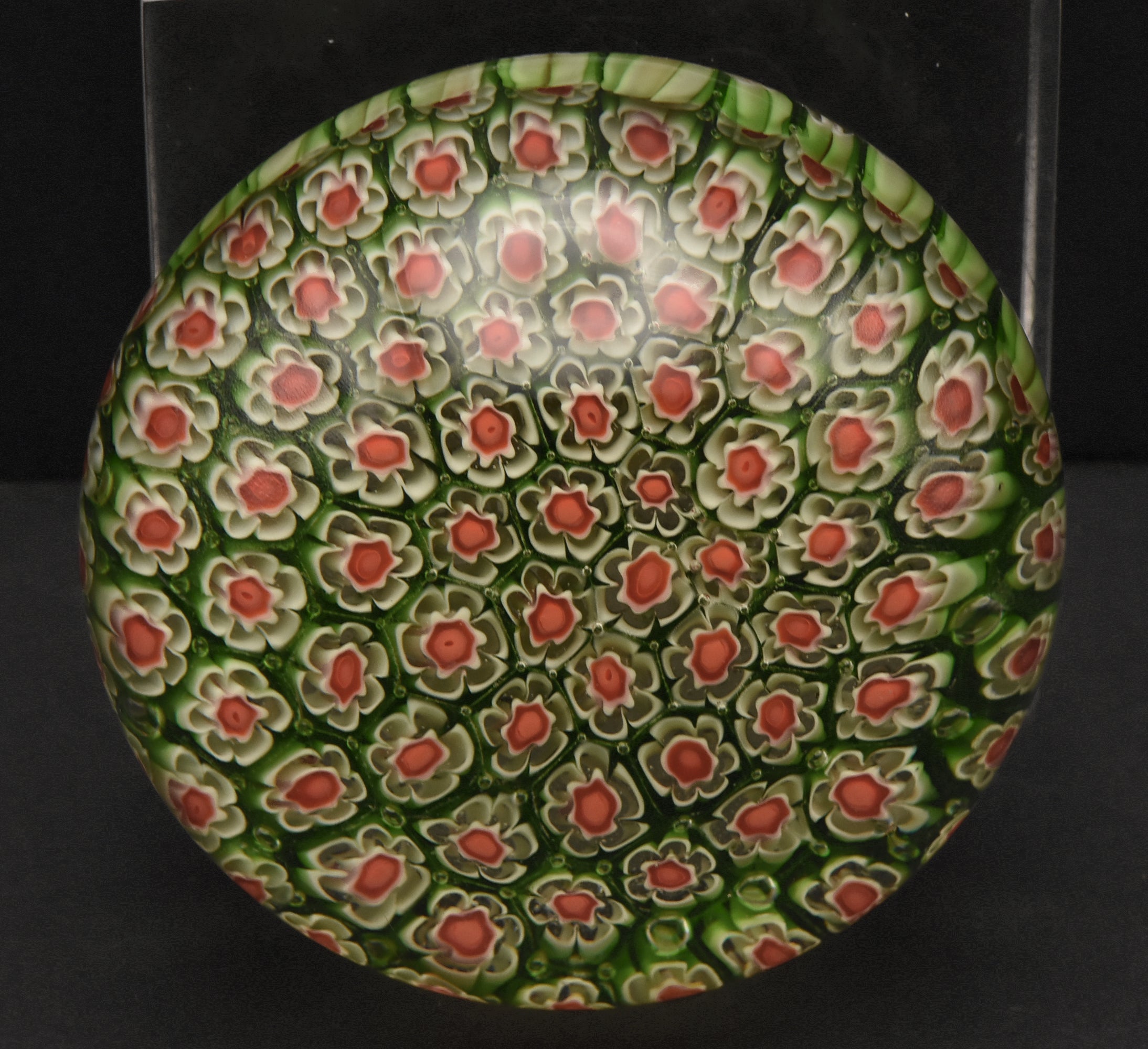 Vintage Silvestri Green Millefiori Paperweight