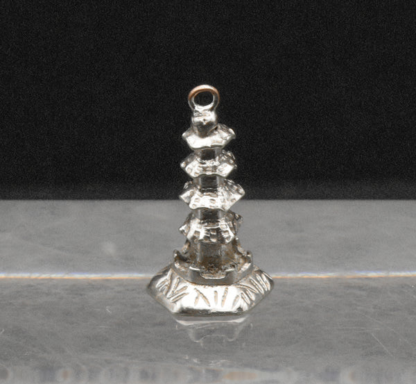 Vintage Handmade Silver Plated Pagoda Charm