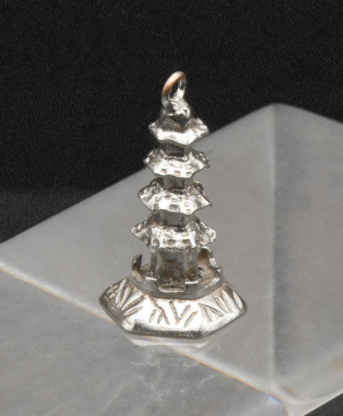 Vintage Handmade Silver Plated Pagoda Charm