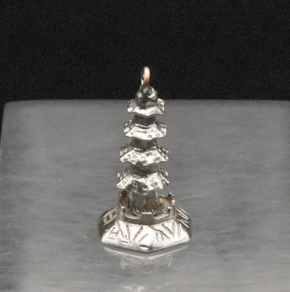 Vintage Handmade Silver Plated Pagoda Charm